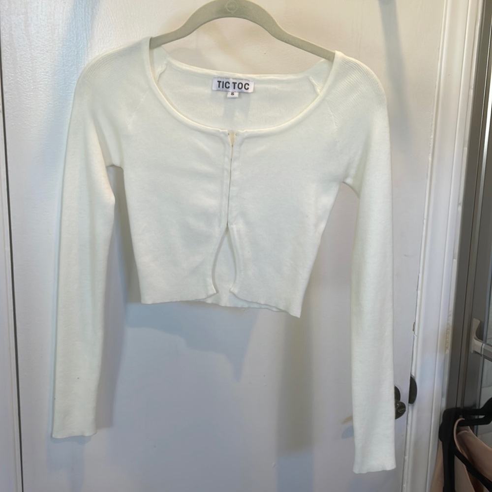 White cropped cardigan never been worn size small